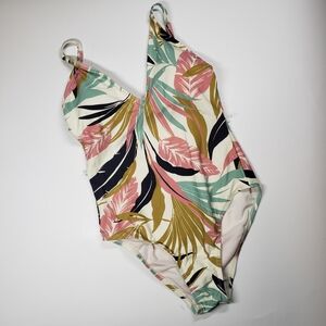 Kona Sol Multicolor Tropical Print One Piece Swimsuit